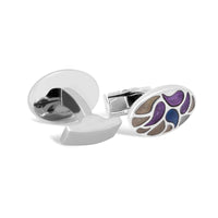 Oval Teardrop Design Cufflinks in Purple-Cufflinks.com.sg
