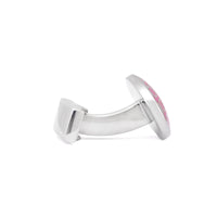 Neon Pink Oval with Rectangle Grid Pattern Cufflinks-Cufflinks.com.sg