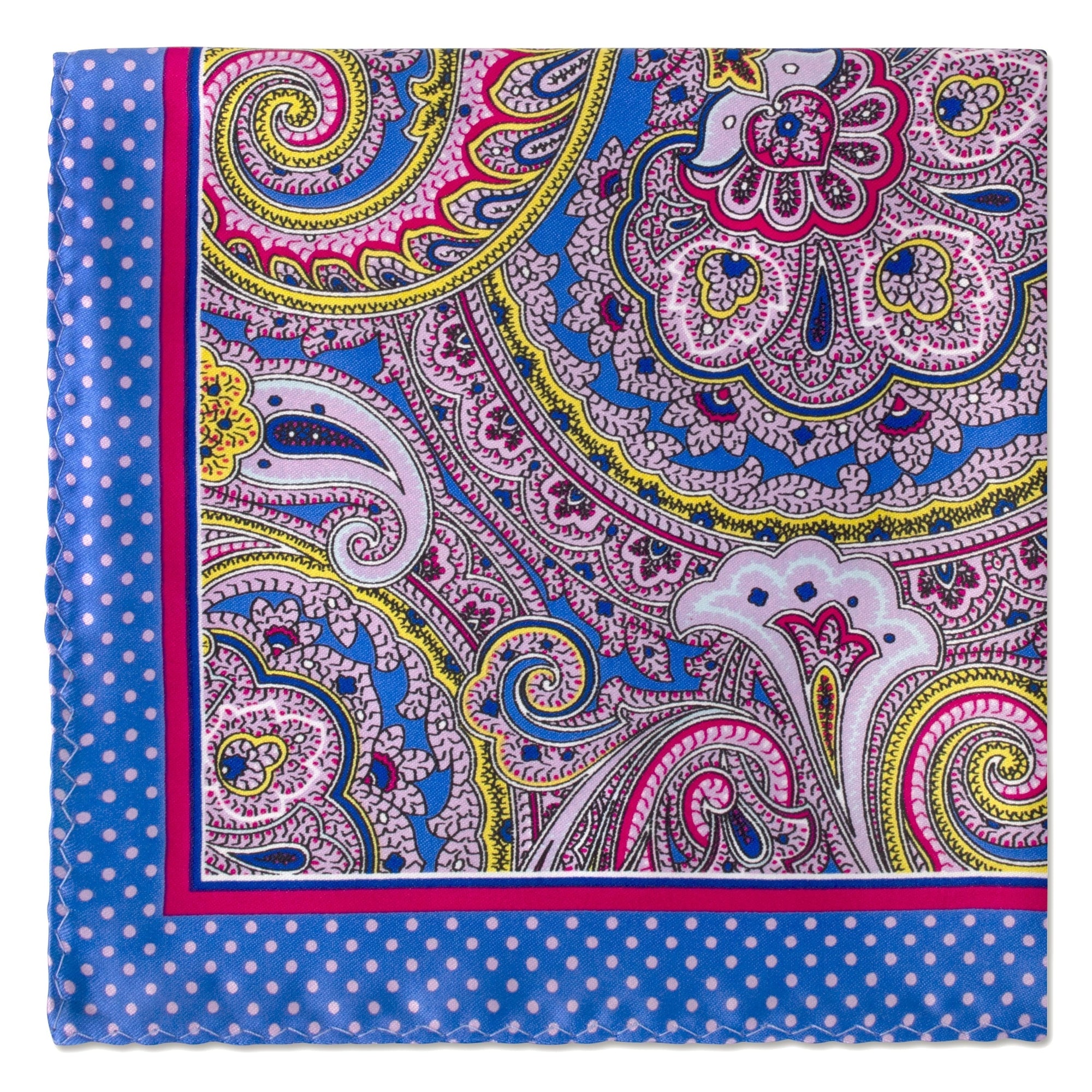 Paisley Design Pocket Square-Pocket Squares-MarZthomson-Blue-Cufflinks.com.sg