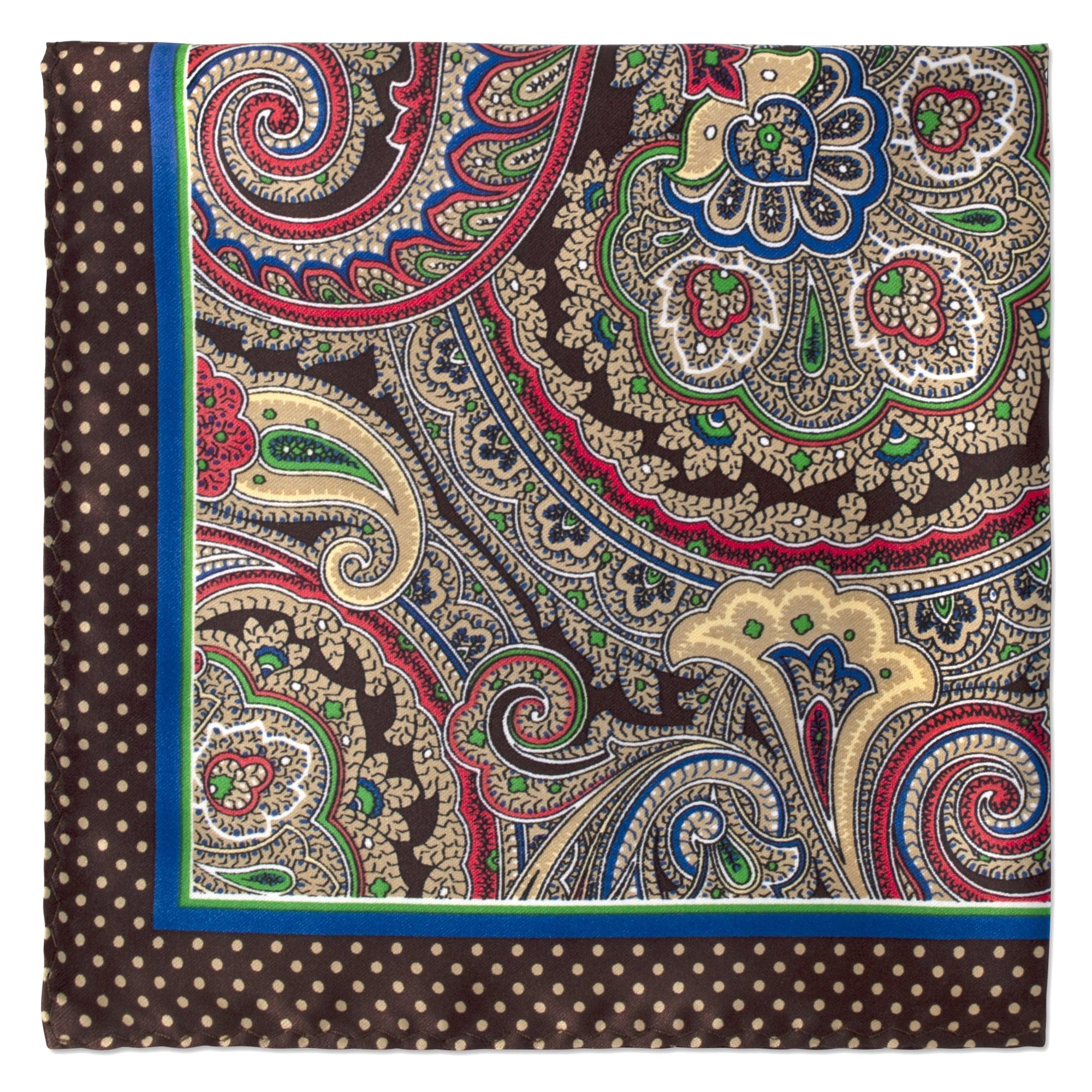 Paisley Design Pocket Square-Pocket Squares-MarZthomson-Brown-Cufflinks.com.sg