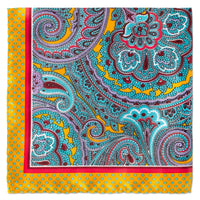 Paisley Design Pocket Square-Pocket Squares-MarZthomson-Yellow-Cufflinks.com.sg