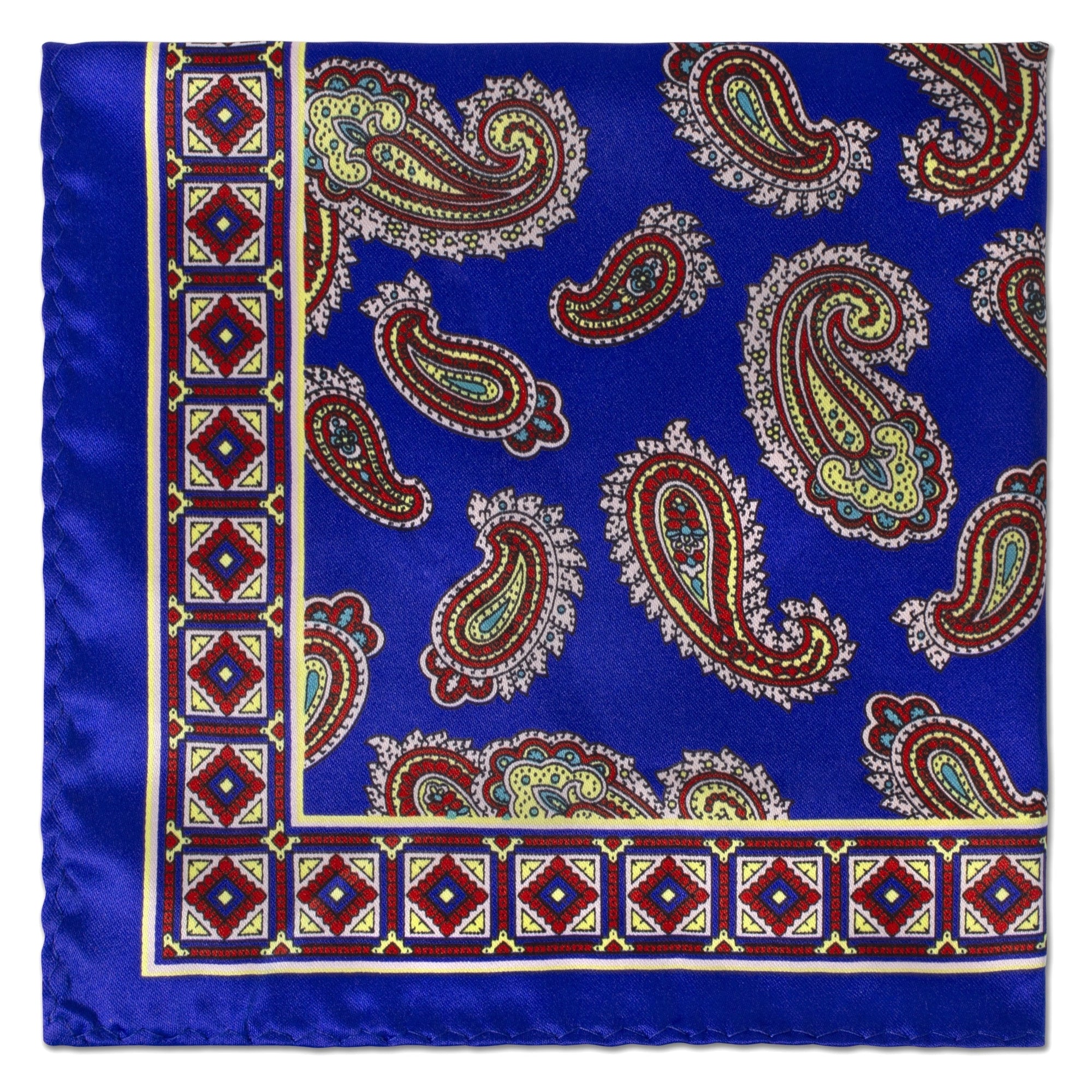 Paisley Pocket Square-Pocket Squares-MarZthomson-Blue-Cufflinks.com.sg