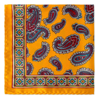 Paisley Pocket Square-Pocket Squares-MarZthomson-Yellow-Cufflinks.com.sg