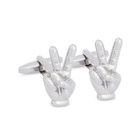Peace Hand Sign Cufflinks, Victory Hand Sign Cufflinks A5-Cufflinks.com.sg