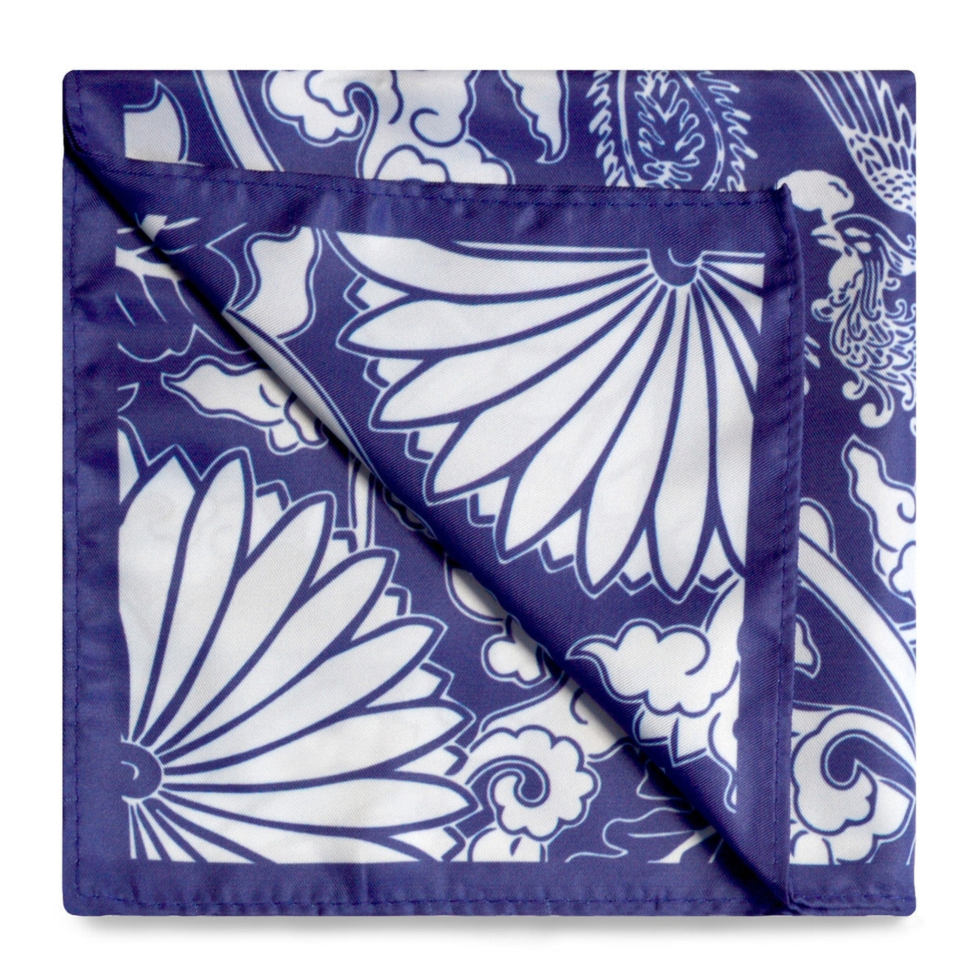 Peranakan Floral Print Pocket Square-Pocket Squares-MarZthomson-Cufflinks.com.sg