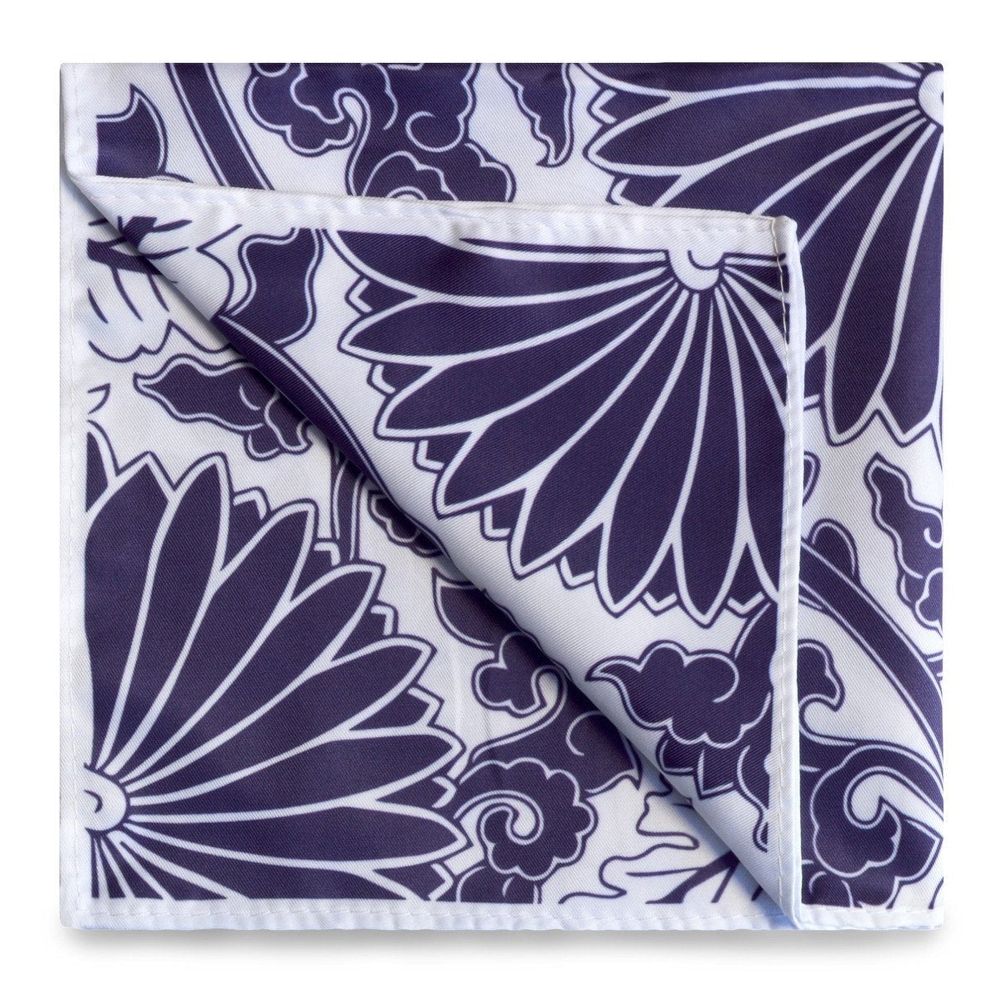 Peranakan Floral Print Pocket Square-Pocket Squares-MarZthomson-Cufflinks.com.sg