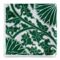 Peranakan Floral Print Pocket Square-Pocket Squares-MarZthomson-Green-Cufflinks.com.sg