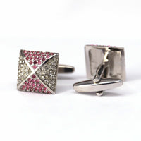 Pink Crystals Cufflinks-Cufflinks.com.sg