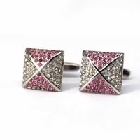 Pink Crystals Cufflinks-Cufflinks.com.sg