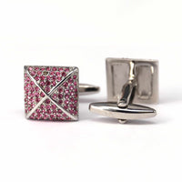 Pink Crystals Cufflinks-Cufflinks.com.sg