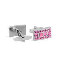 Pink Crystals Rectangle Cufflinks M-Cufflinks.com.sg