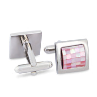 Pink Mother of Pearl Tiles Cufflinks-Cufflinks.com.sg