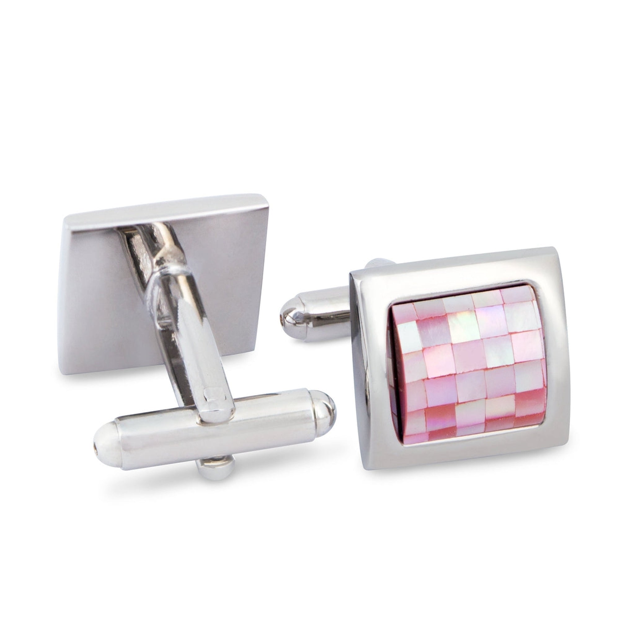 Pink Mother of Pearl Tiles Cufflinks-Cufflinks.com.sg