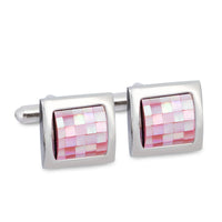 Pink Mother of Pearl Tiles Cufflinks-Cufflinks.com.sg