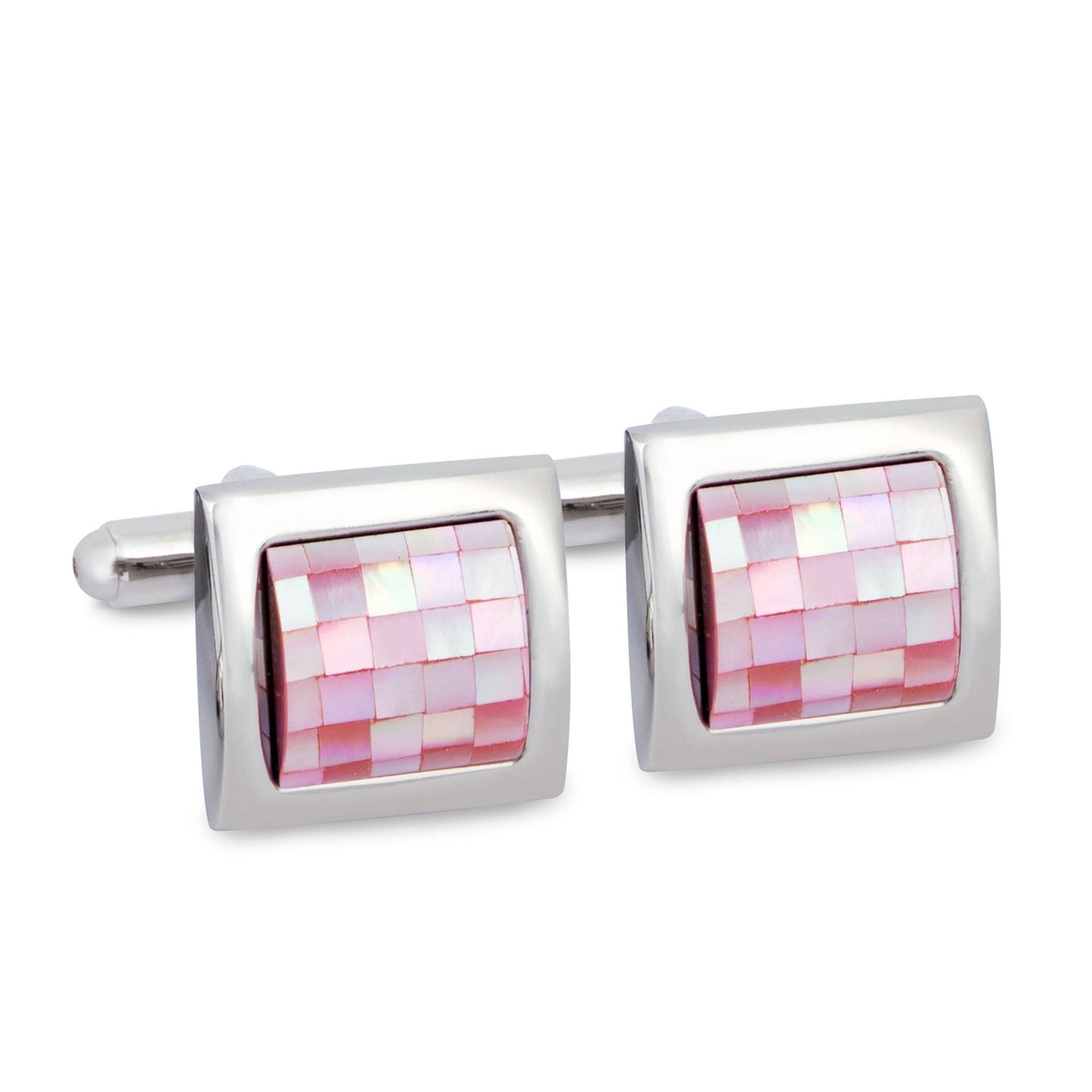 Pink Mother of Pearl Tiles Cufflinks-Cufflinks.com.sg