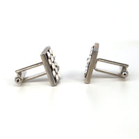 Pink and Grey Check Crystals Cufflinks F-Cufflinks.com.sg