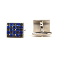 Pink and Grey Check Crystals Cufflinks F-Cufflinks.com.sg