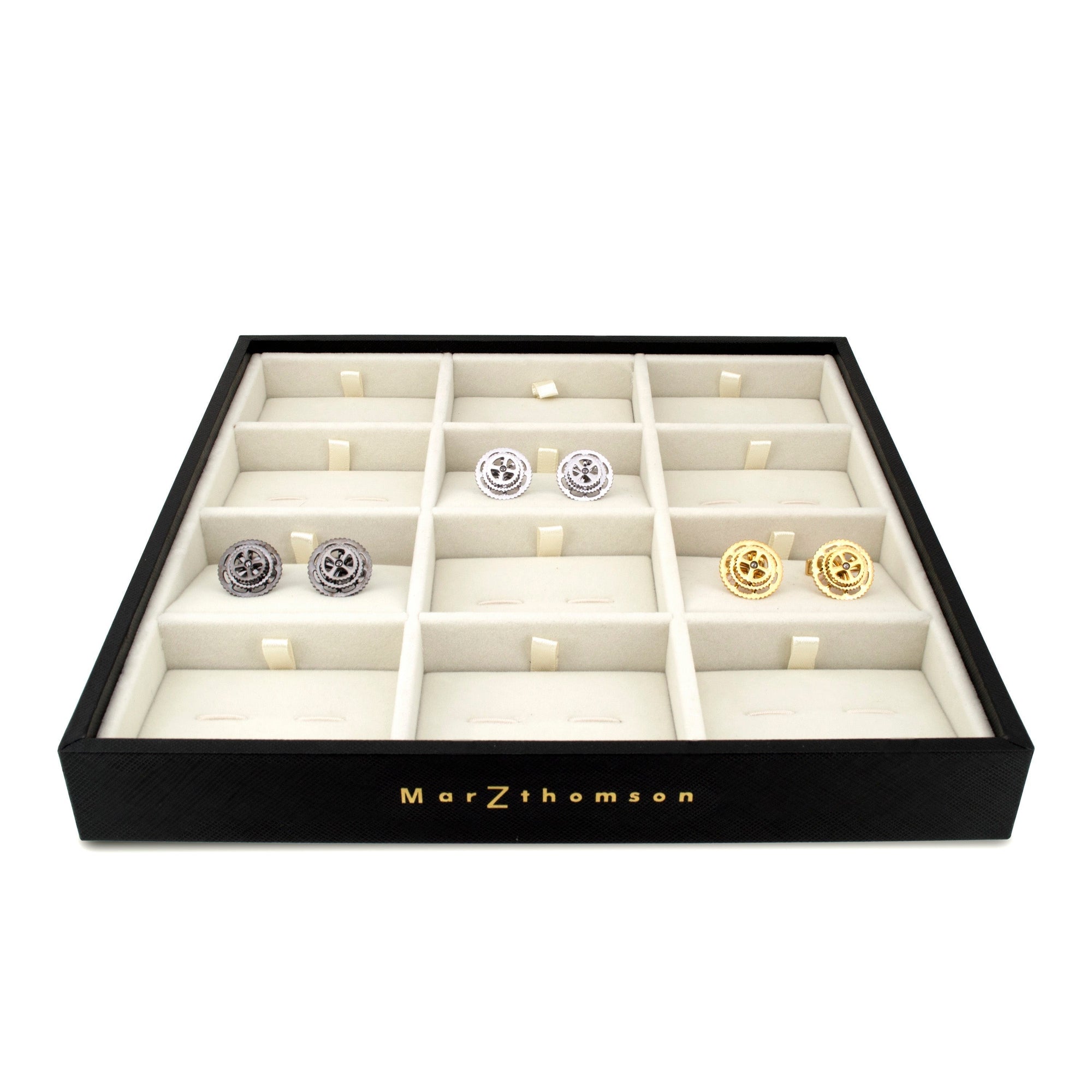 Professional Cufflinks Storage Tray in Black - Marzthomson-MarZthomson-1 Tray-Cufflinks.com.sg