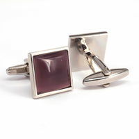 Purple Fiber Glass Square cufflinks-Cufflinks.com.sg
