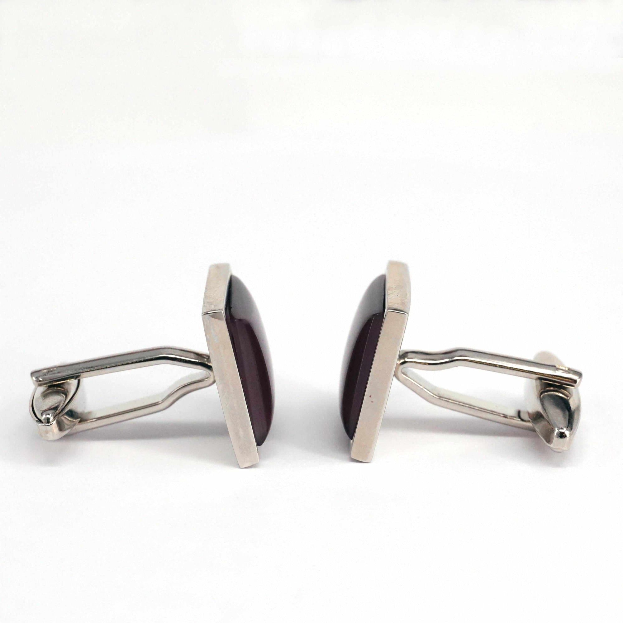 Purple Fiber Glass Square cufflinks-Cufflinks.com.sg