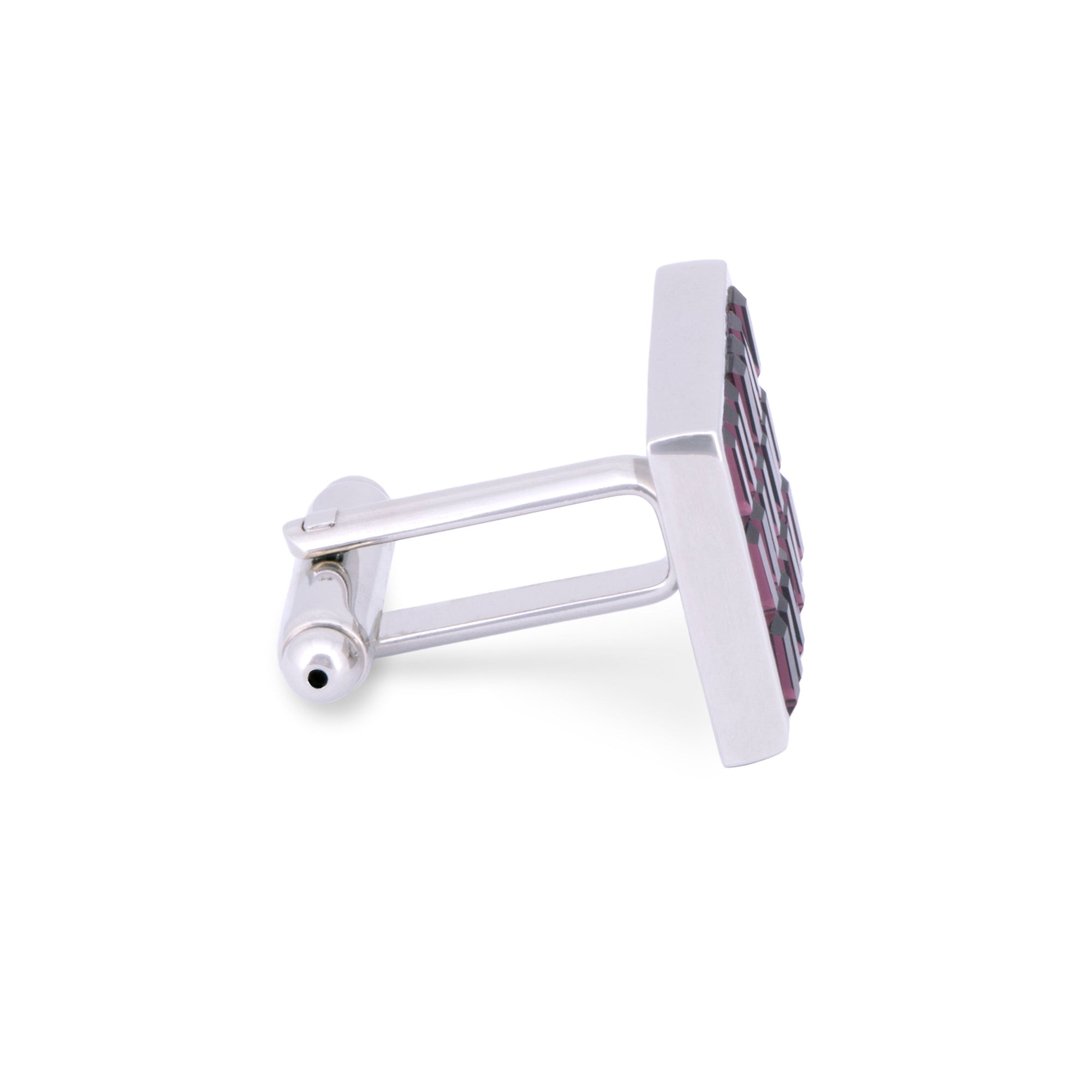 Purple Rectangle Crystal Cufflinks-Cufflinks.com.sg