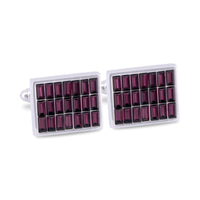 Purple Rectangle Crystal Cufflinks-Cufflinks.com.sg