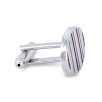 Purple Striped Cufflinks-Cufflinks.com.sg