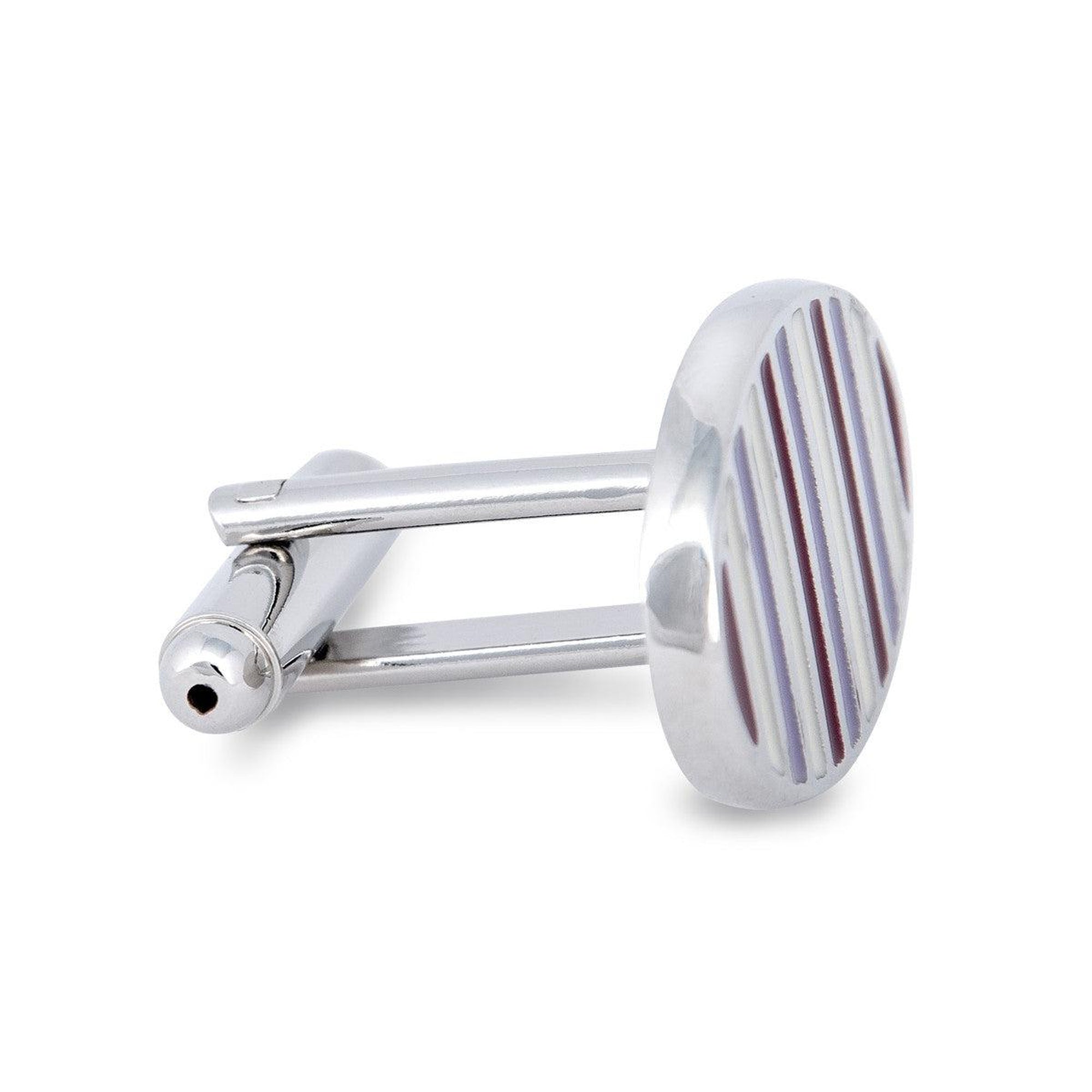 Purple Striped Cufflinks-Cufflinks.com.sg