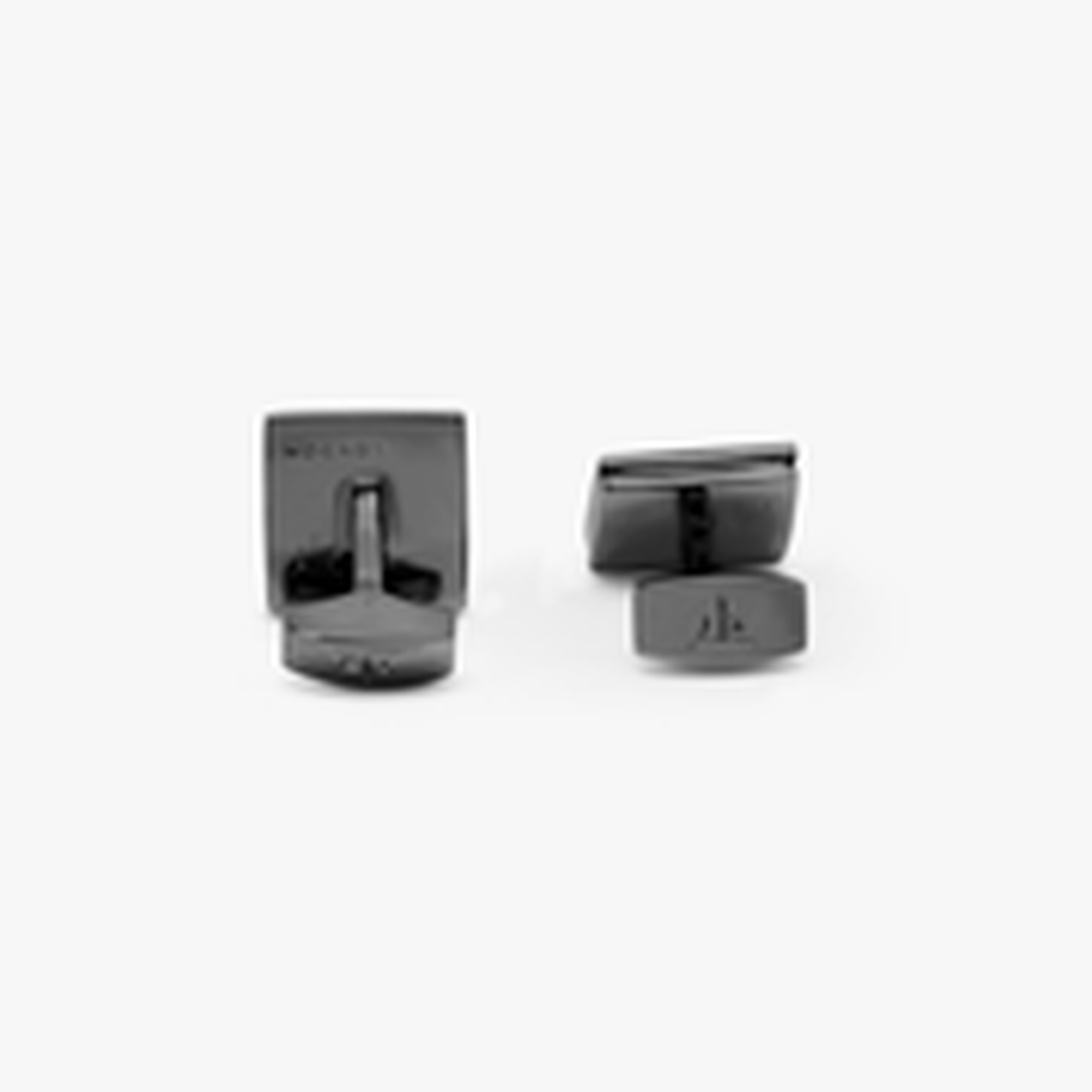 Quadrato cufflinks with black enamel & black Swarovski elements - Tateossian-Cufflinks.com.sg