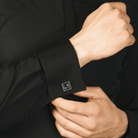 Quadrato cufflinks with black enamel & black Swarovski elements - Tateossian-Cufflinks.com.sg