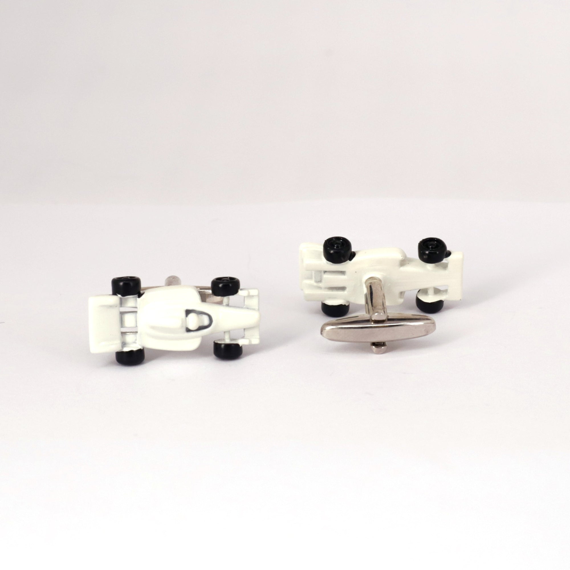 Racing Car Cufflinks, Red white and Silver M-Cufflinks.com.sg