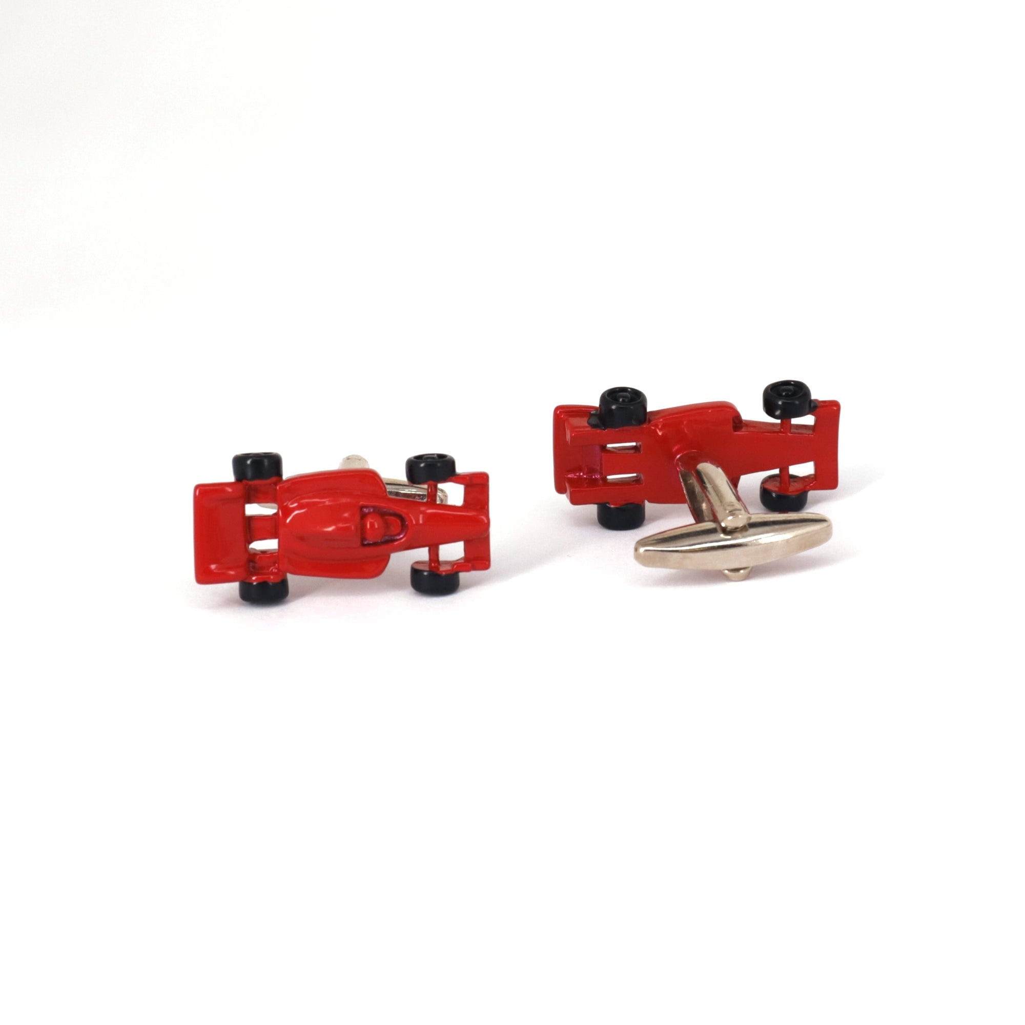 Racing Car Cufflinks, Red white and Silver M-Cufflinks.com.sg