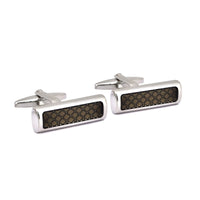 Rectangle Black Enamel Check Details Cufflinks M-Cufflinks.com.sg