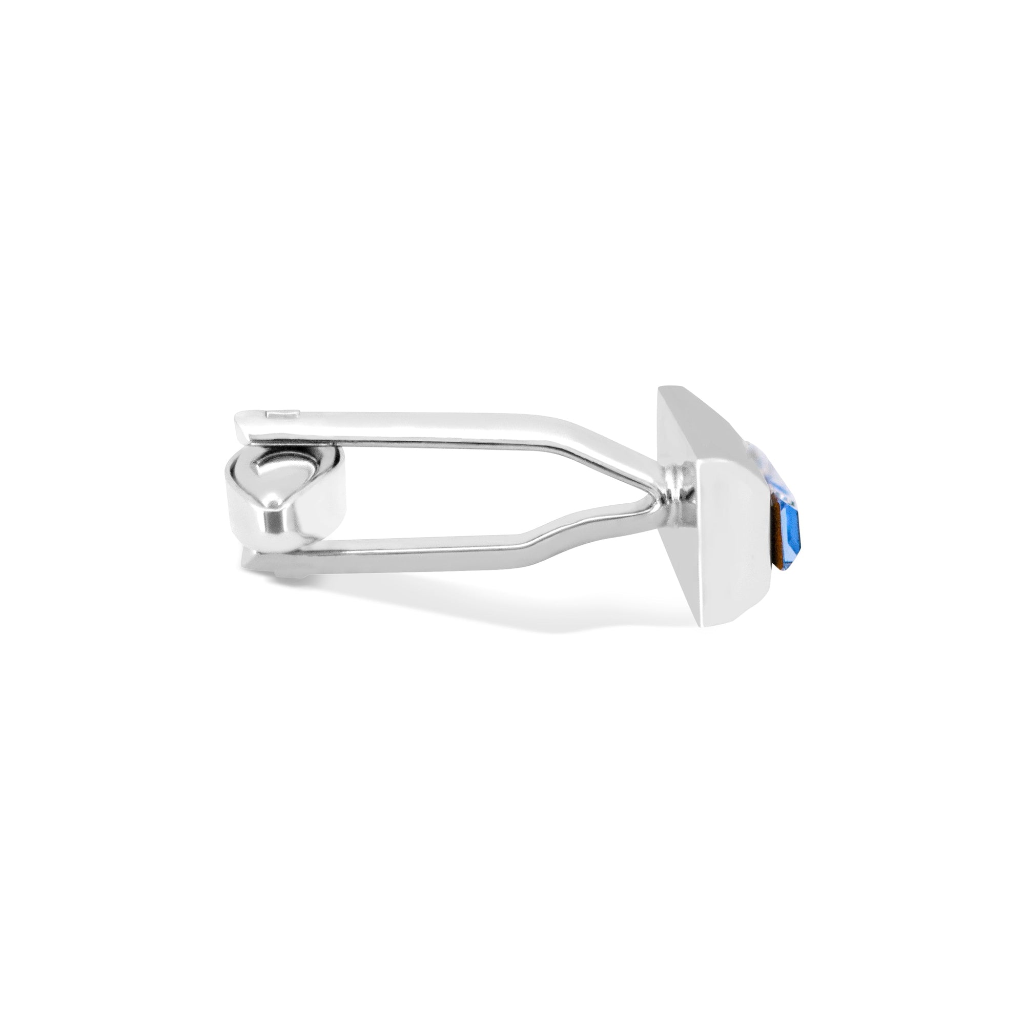 Rectangle Blue and White Crystals Cufflinks-Cufflinks.com.sg