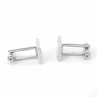Rectangle Cufflinks with 2 Crystals-Crystal Cufflinks-MarZthomson-Cufflinks.com.sg