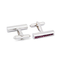 Rectangle Purple Crystal Cufflinks-Cufflinks.com.sg