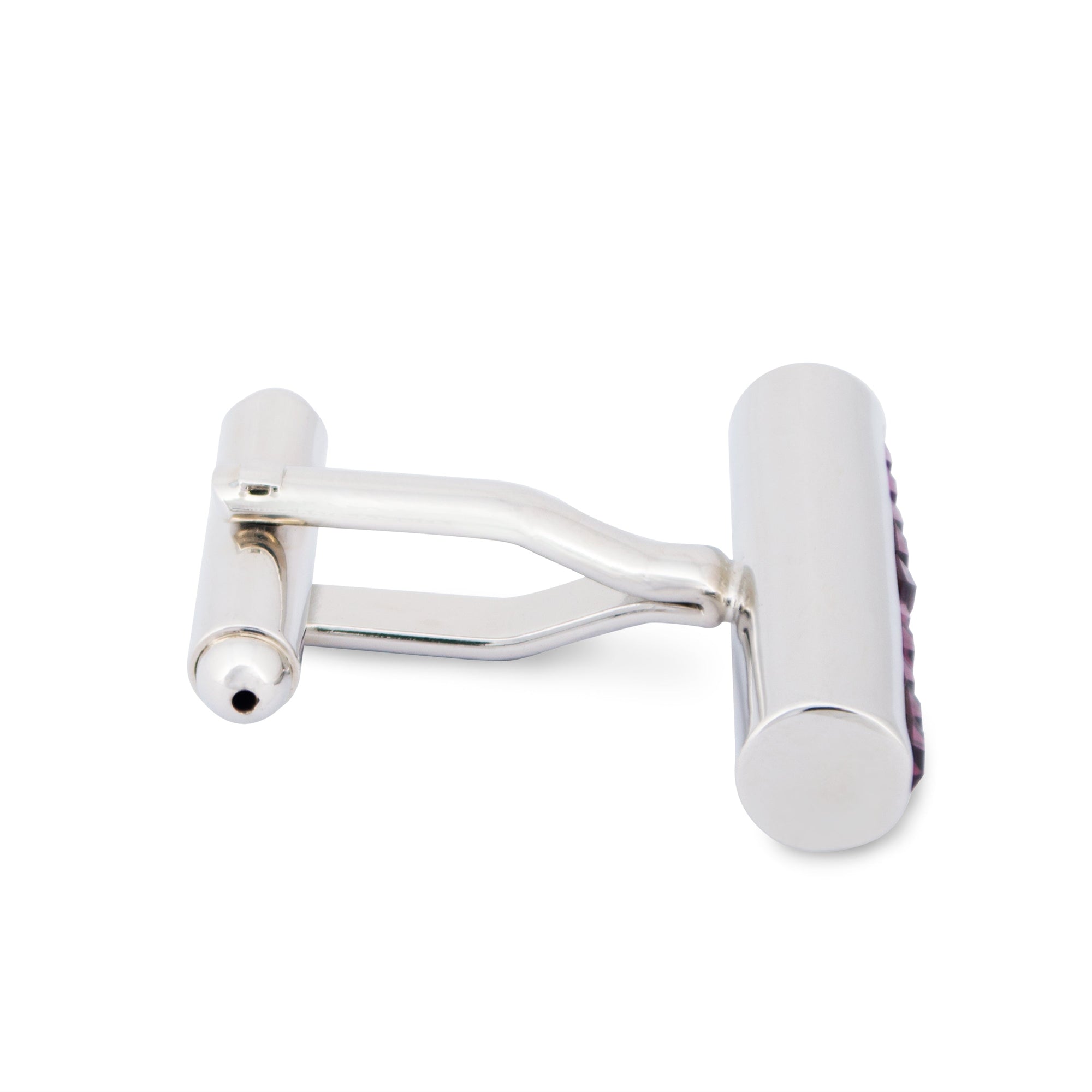 Rectangle Purple Crystal Cufflinks-Cufflinks.com.sg