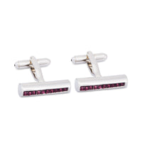 Rectangle Purple Crystal Cufflinks-Cufflinks.com.sg