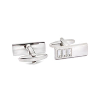 Rectangle Triple Clear Cubic Crystal CufflinksA11-Cufflinks.com.sg