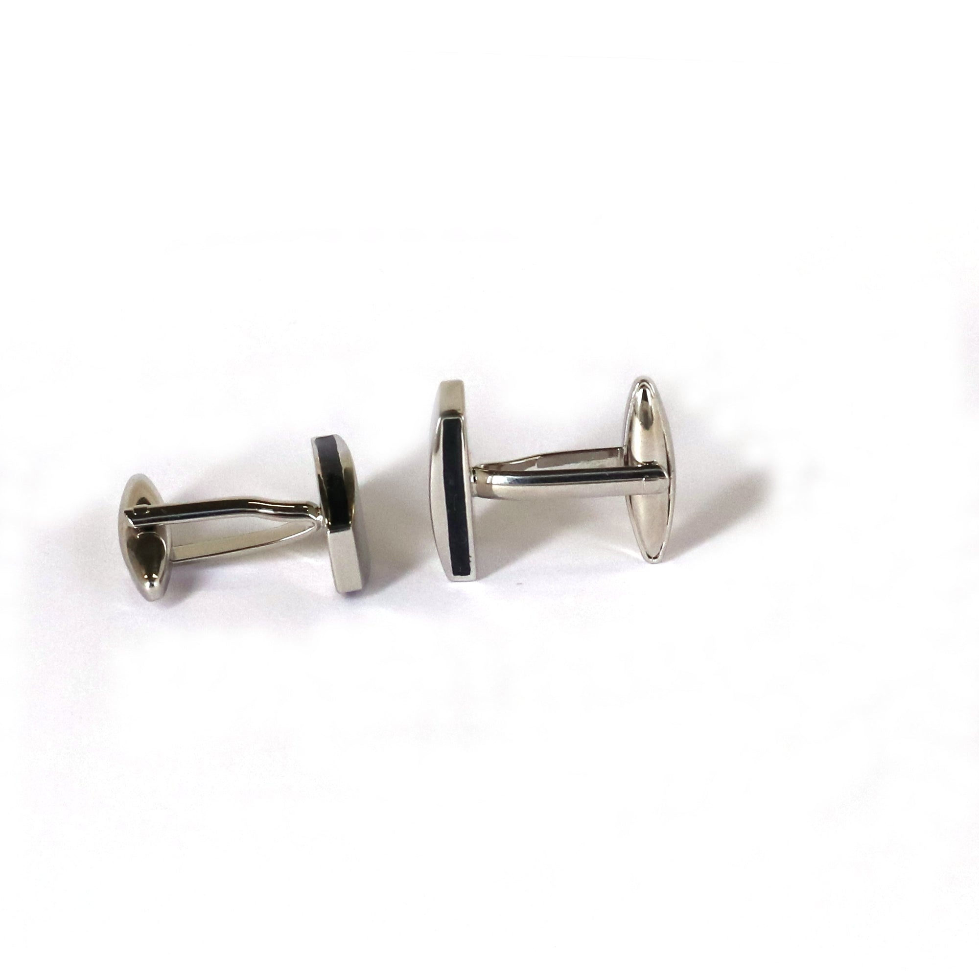 Rectangle shape Silver Solid col cufflinks-Cufflinks.com.sg