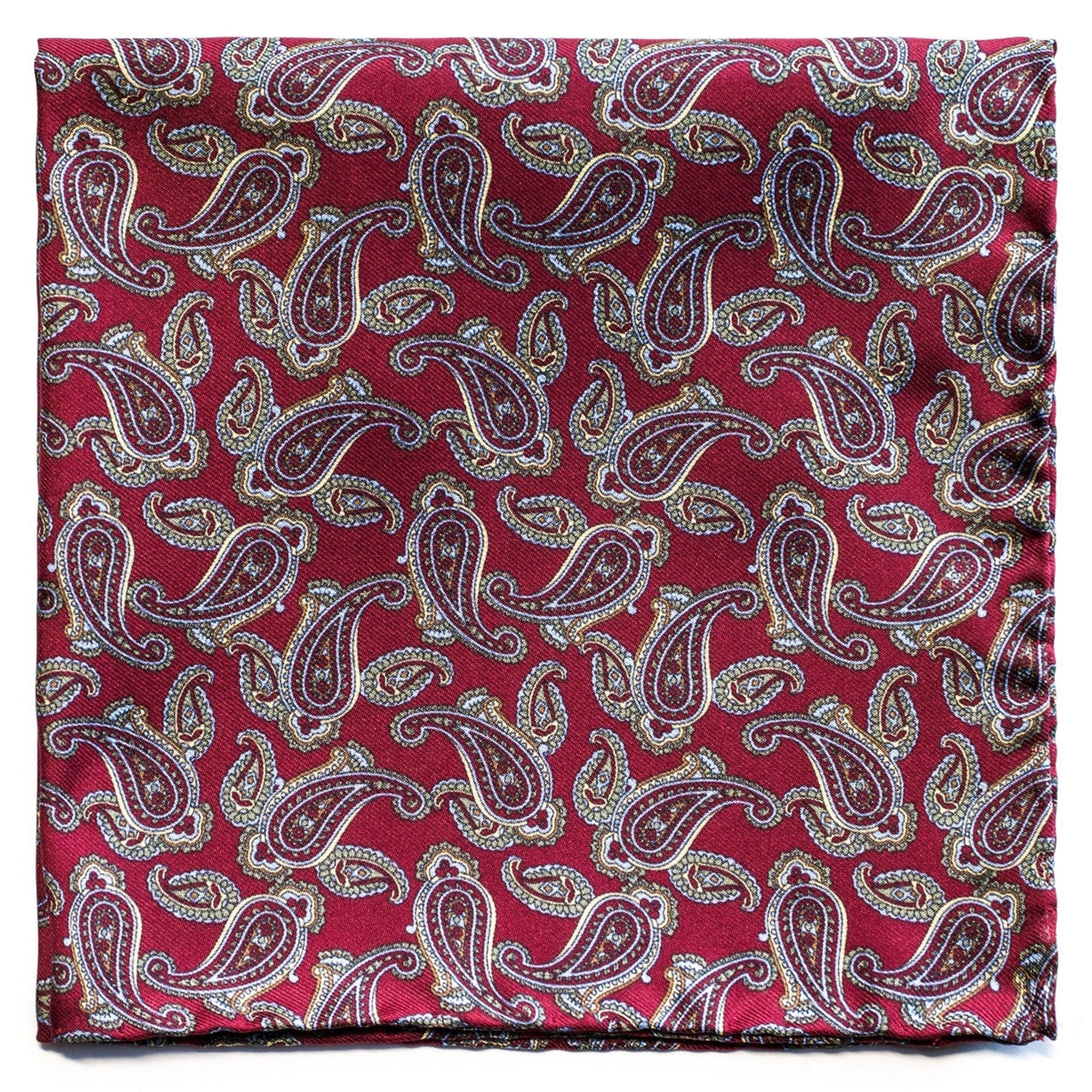 Red Paisley Pocket Square-Pocket Squares-Andrew's Ties-Cufflinks.com.sg