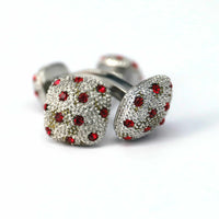 Red Strawberry Cufflinks in Silver-Cufflinks.com.sg
