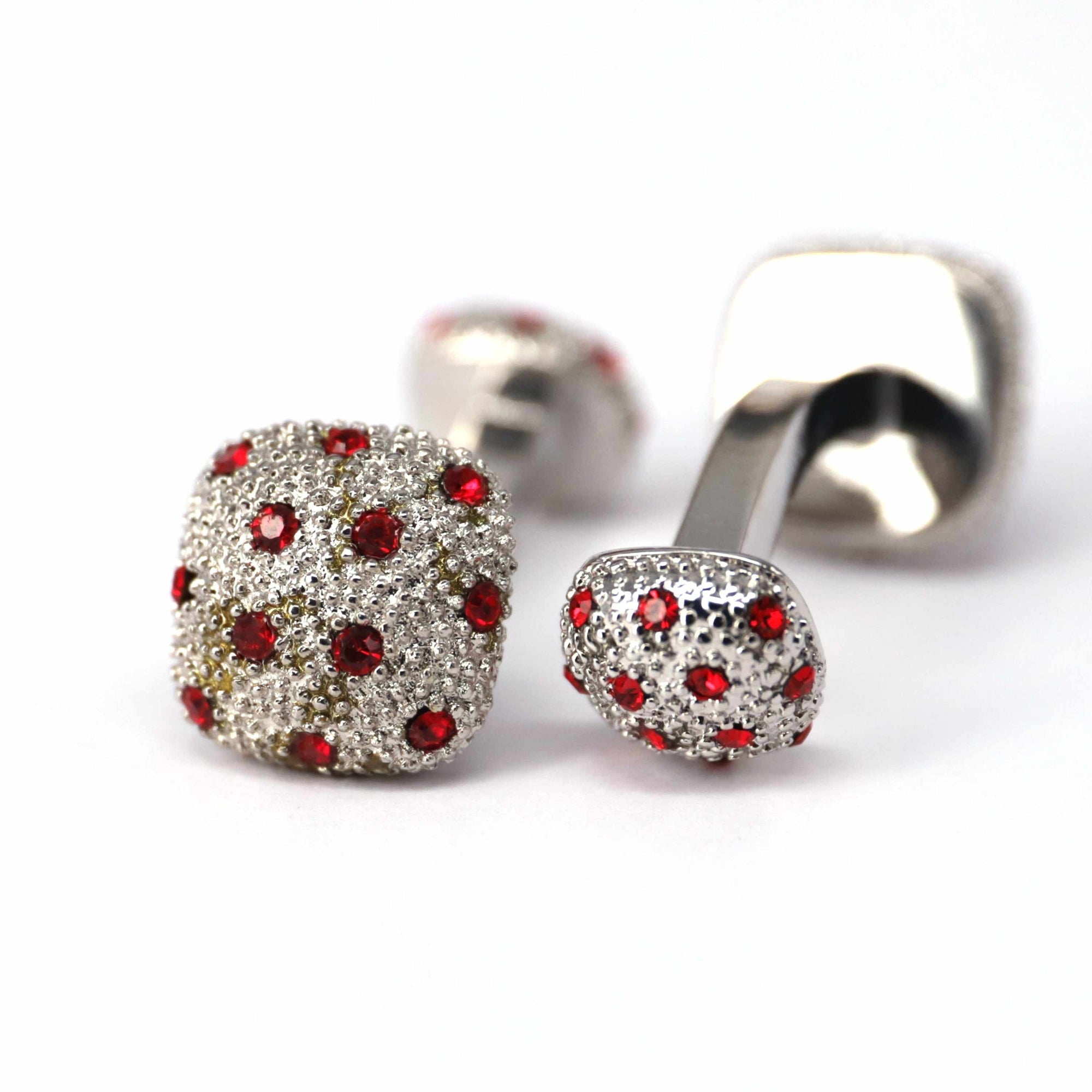 Red Strawberry Cufflinks in Silver-Cufflinks.com.sg