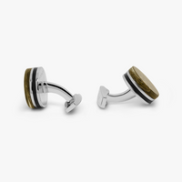 Resin Gear cufflinks in Clear with Rhodium Finish-Cufflinks.com.sg