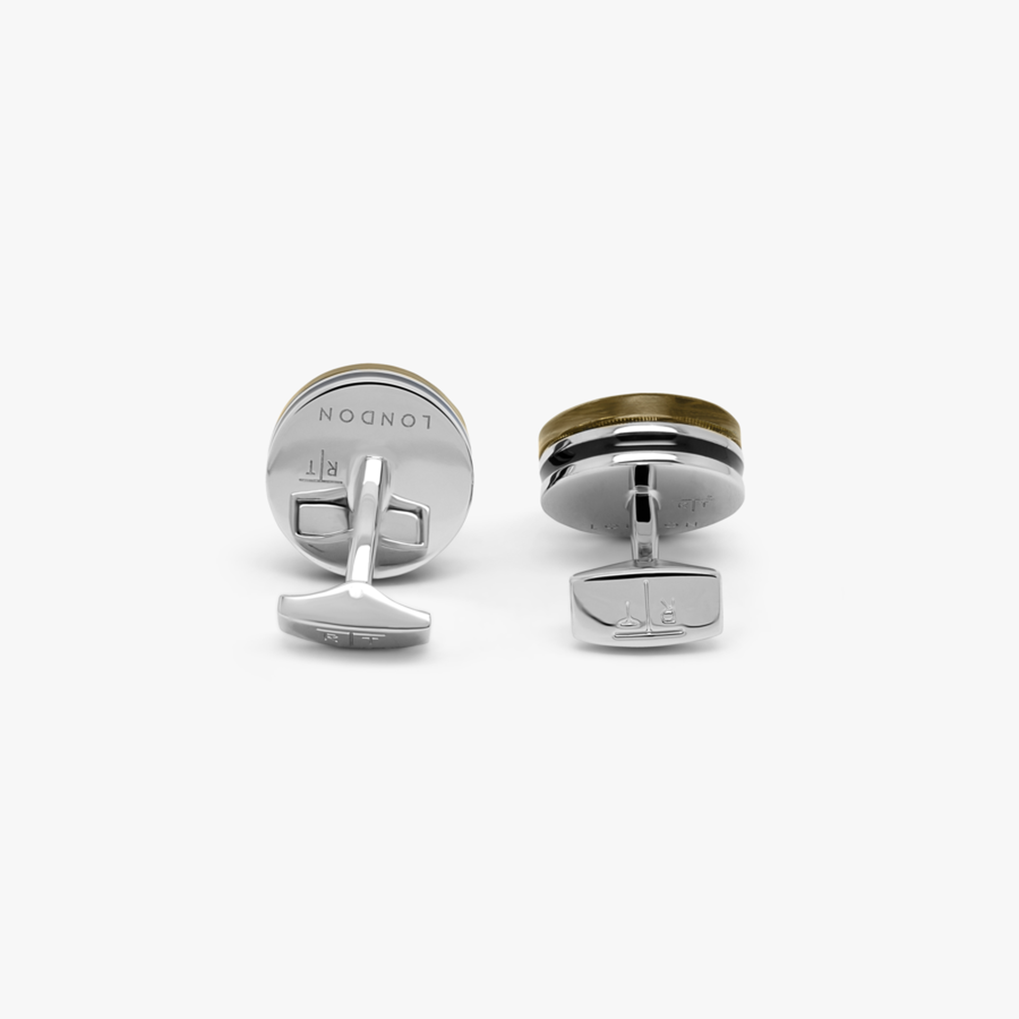Resin Gear cufflinks in Clear with Rhodium Finish-Cufflinks.com.sg