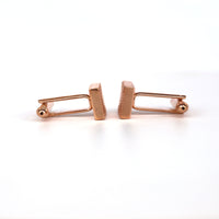 Rose Gold Textured Square Cufflinks-Cufflinks.com.sg