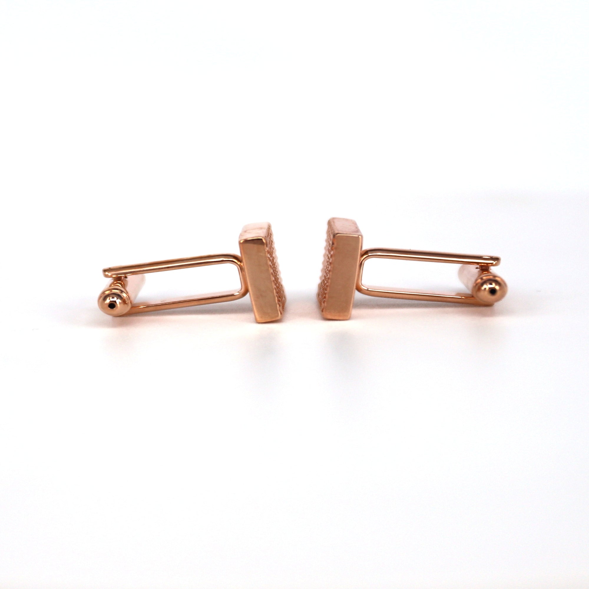 Rose Gold Textured Square Cufflinks-Cufflinks.com.sg