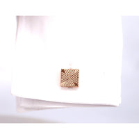 Rose Gold Textured Square Cufflinks-Cufflinks.com.sg