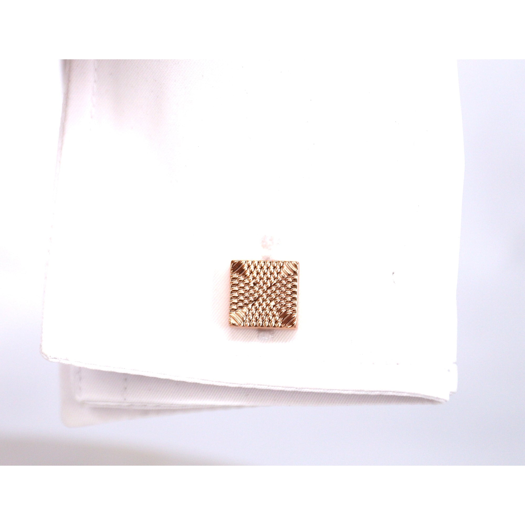 Rose Gold Textured Square Cufflinks-Cufflinks.com.sg