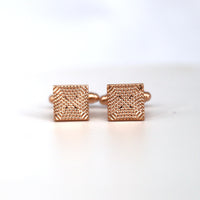 Rose Gold Textured Square Cufflinks-Cufflinks.com.sg